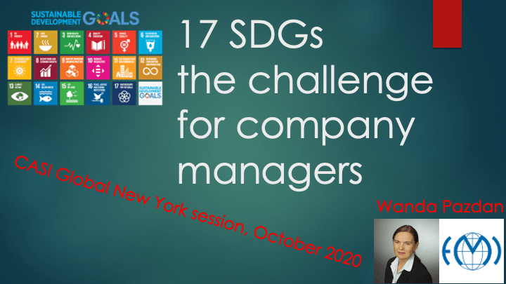 17 SDGs into Business Responsible Strategy CSR & Sustainability